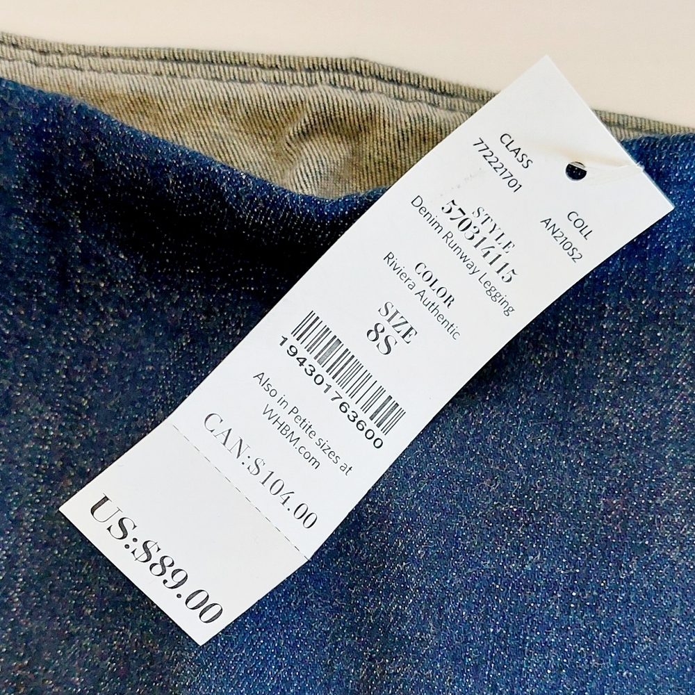 NWT‎ Denim Runway Legging Size 8S White House Black Market style #570314115 - Picture 5 of 11